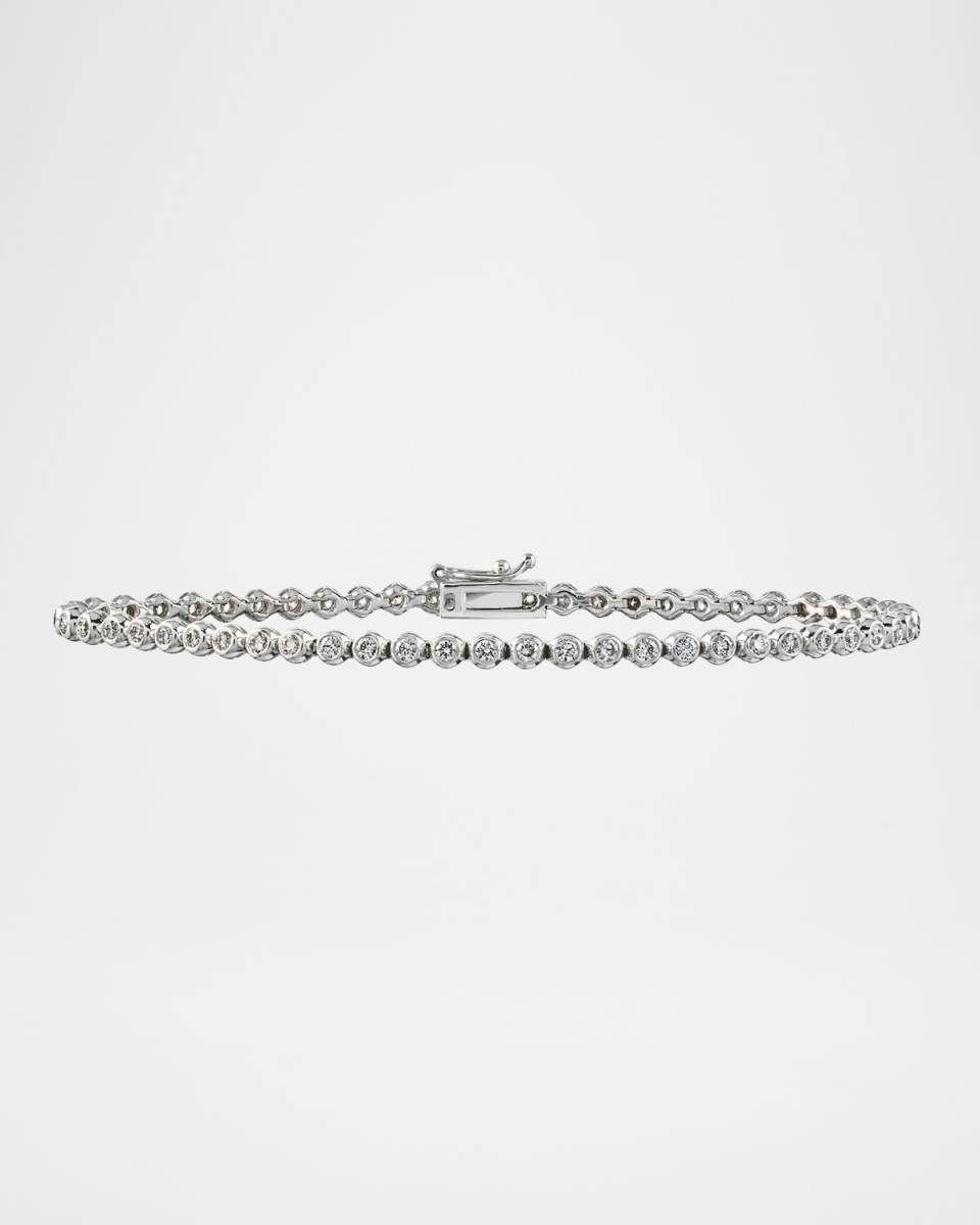 18K White Gold Traditional Diamond Tennis Bracelet, 1.25tcw